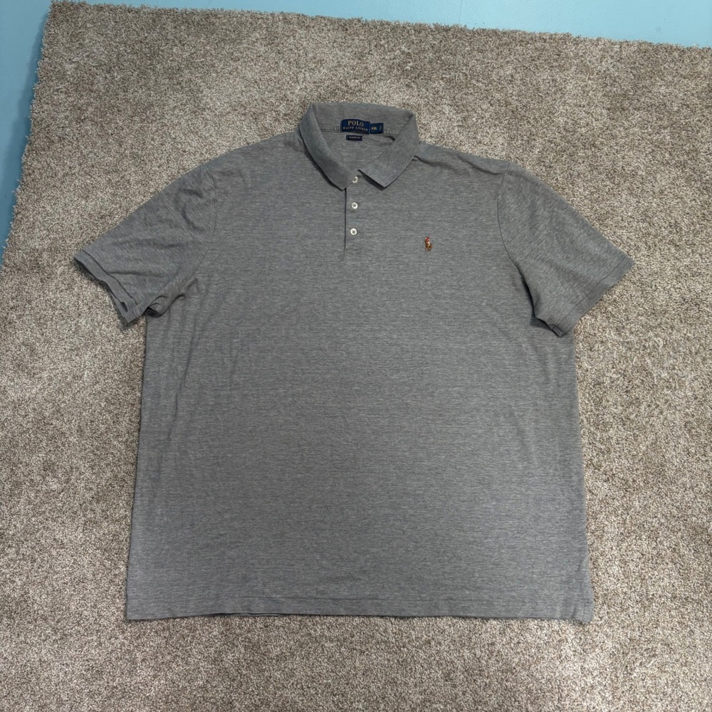 Polo Ralph Lauren Polo Shirt Mens XXL Gray Classic Fit Short Sleeve Pony Logo